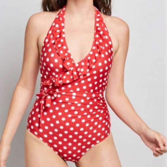 Modcloth Other - NEW ModCloth Red Polka Dot One Piece Swimsuit